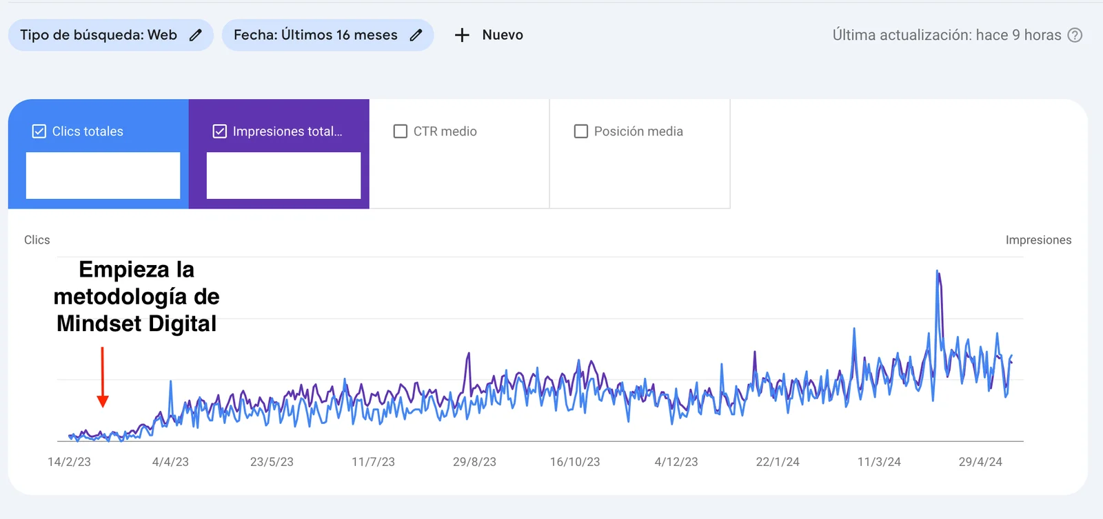 Orience organic traffic growth